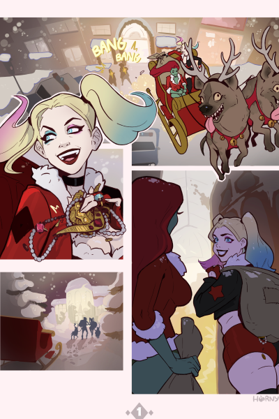 Harley And Ivy's Christmas Kiss - Porn Comics page 1