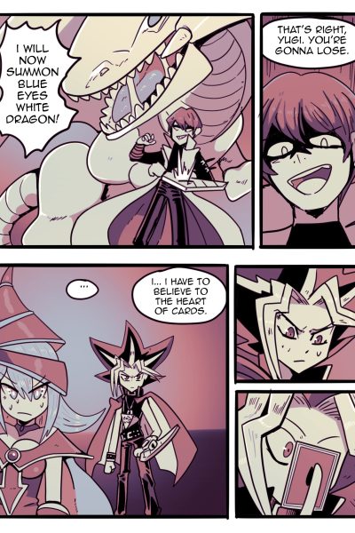 (interspecies) Yugi Vs Kaiba, Dark Magician Girl Vs Blue Eyes White Dragon Comic Porn page 1