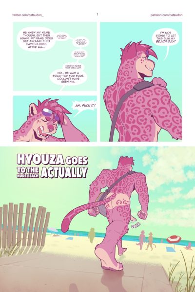 [catsudon] Hyouza Goes To The Nude Beach Actually (ongoing) Comic Porn page 1