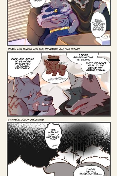 Death And Blaidd Join The Casting Couch Comic Porn page 1