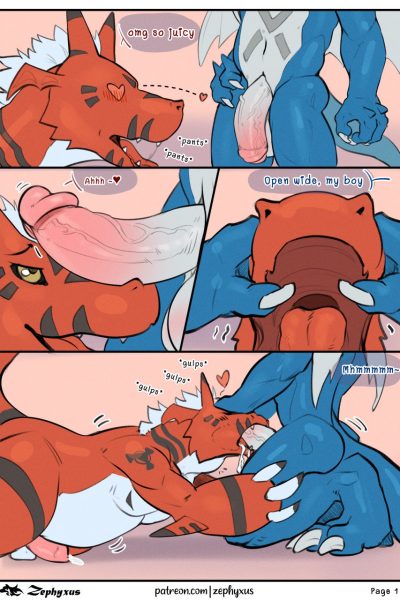 Exveemon X Growlmon Comic Porn page 1