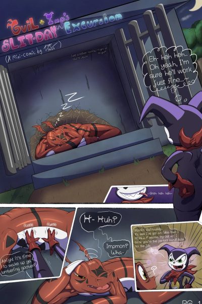 Guilmon & Impmon’s Slit Day Excursion Comic Porn page 1
