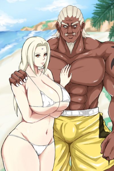 Tsunade & Raikage At The Beach Comic Porn page 1
