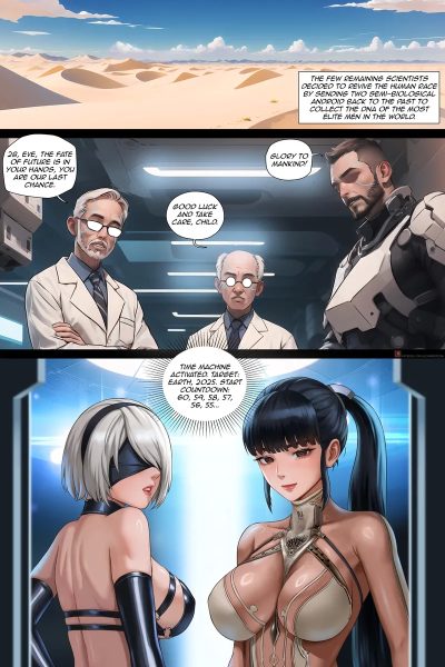 2b And Eve Collect Dna Comic Porn page 1