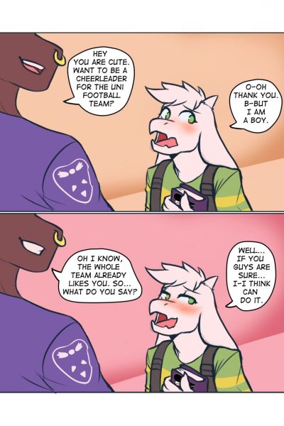 Asriel Becames A Cheerleader Comic Porn page 1