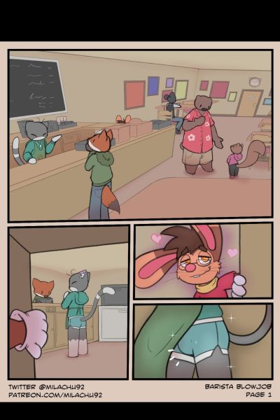 Barista Blowjob Comic Porn page 1