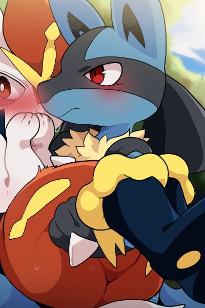 Cinderace And Lucario Comic Porn page 1