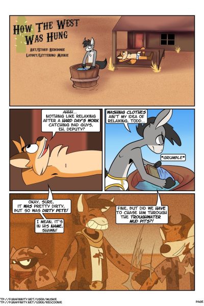 [redcoonie, Muskie] How The West Was Hung Comic Porn page 1