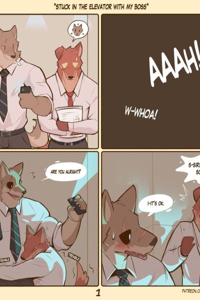 Stuck In The Elevator With My Boss Comic Porn page 1
