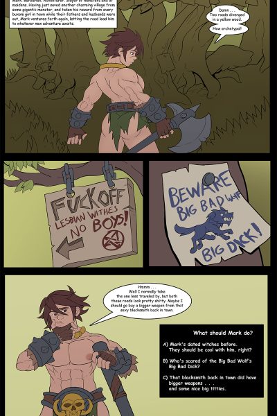 Mark In The Woods (cyoa) Comic Porn page 1