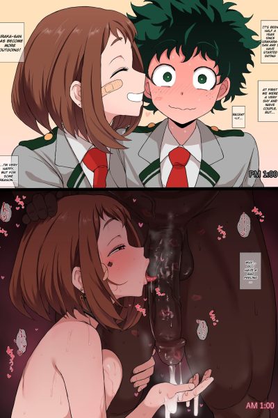 Ochaco During The Day Vs Night Comic Porn page 1