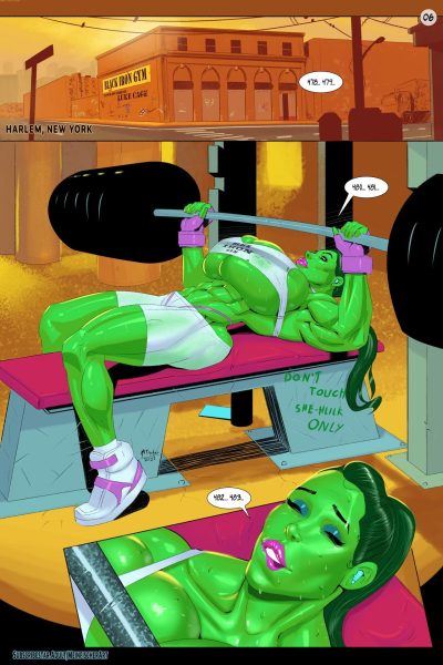 She-hulk Pumping Iron Comic Porn page 1