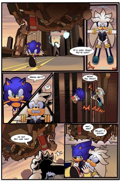 Sonic Defeats Silver! Rule 63 Comic Porn page 1