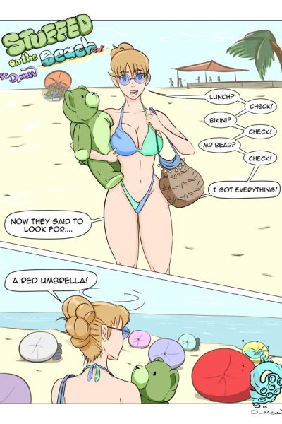 Stuffed On The Beach Comic Porn page 1