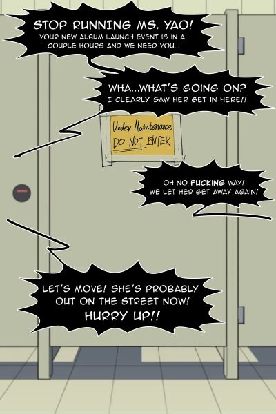 Astra Yao Went Into The Men’s Room! Comic Porn page 1