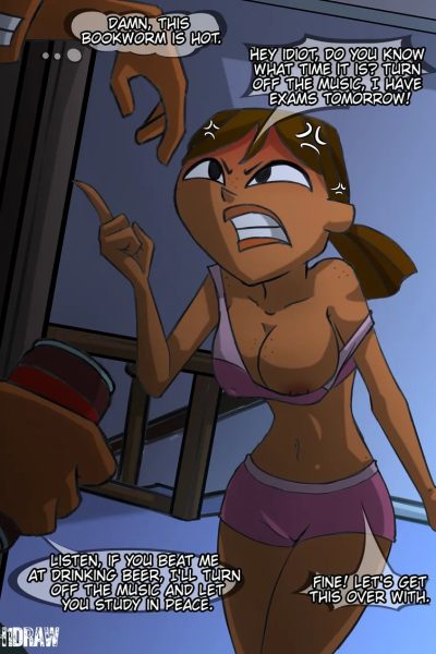 Courtney’s Drinking Competition Comic Porn page 1