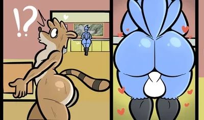 Mordecai X Rigby 2 – Surprise Buttsex Comic Porn page 1