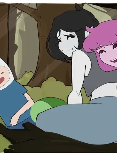 Threesome In The Woods Comic Porn page 1