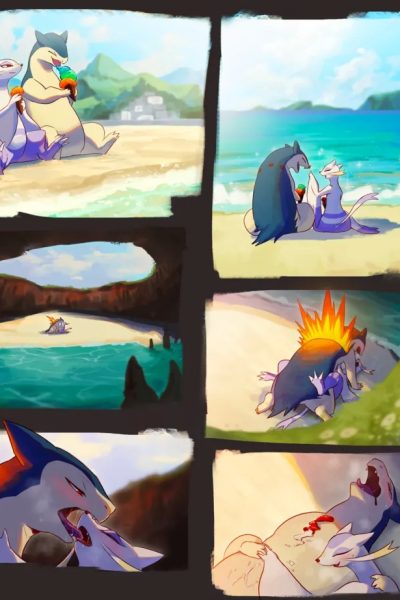 Typhlosion X Mienshao Comic Porn page 1